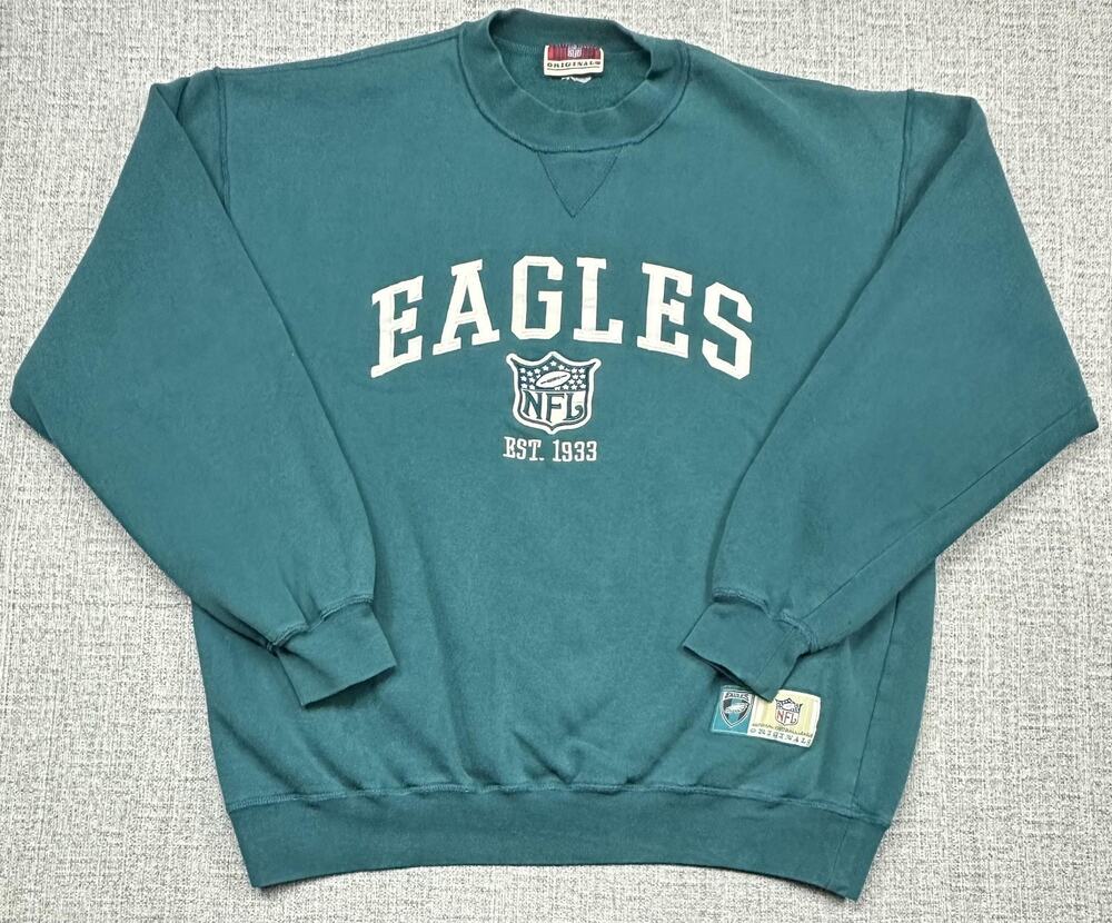 Philadelphia Eagles Sweatshirt Mens XL Green NFL Football NFL Originals Crewneck